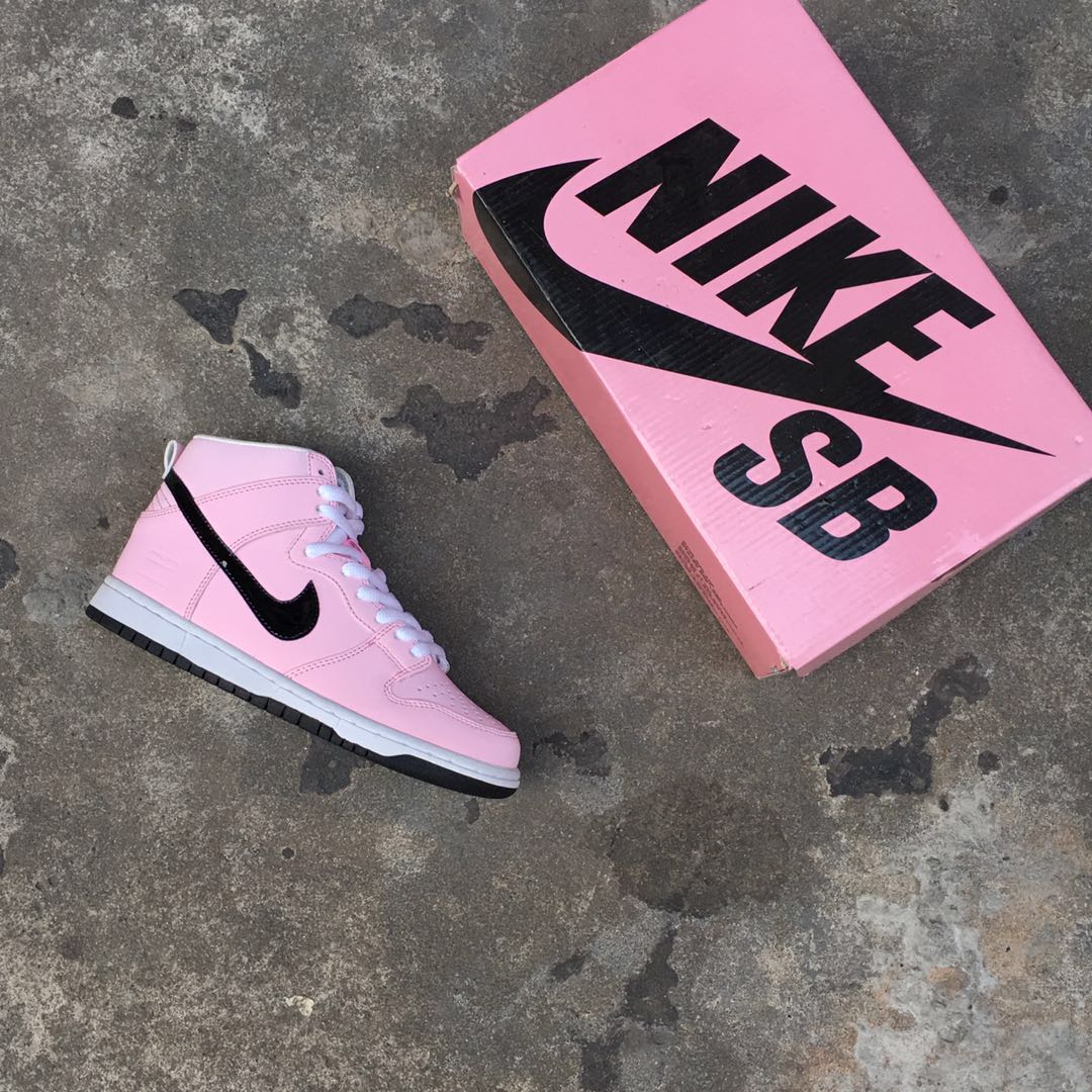 Men Nike Dunk High Premium SB 3M Pink Black Shoes